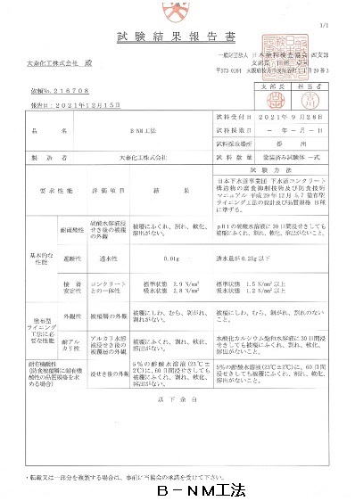 Ｂ－ＮＭ工法認定書